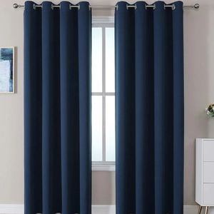Blue Demin Curtains/Drapes Set of 2 Panels